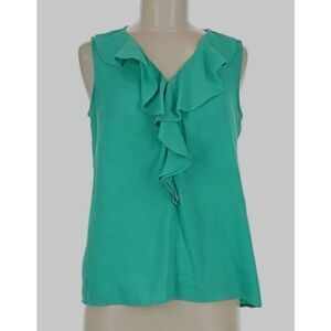 NY Collection XL Green sleeveless top with Ruffle (R)